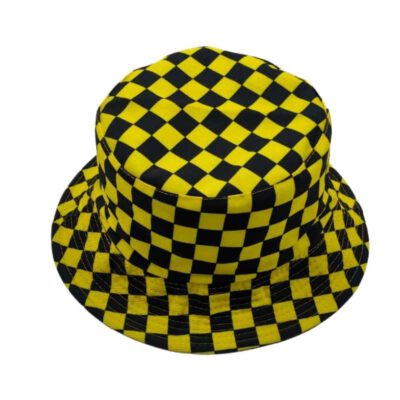 כובע טמבל משבצות צהוב שחור