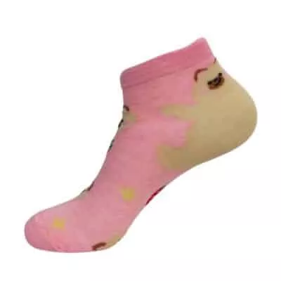 גרביים קצרים צבעוניים עם דוב ורוד