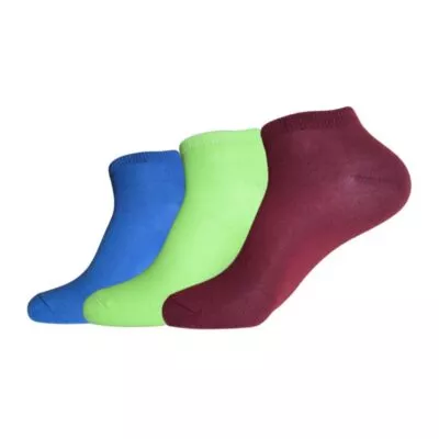 שלושה זוגות קרסוליות כחול ירוק בורדו